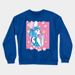 Bunny Girl with Bubbles Crewneck Sweatshirt